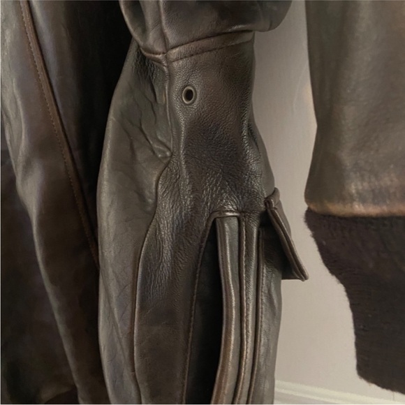 Schott NYC Dark Gray Bomber Jacket with Circular Patch - Picture 4 of 5